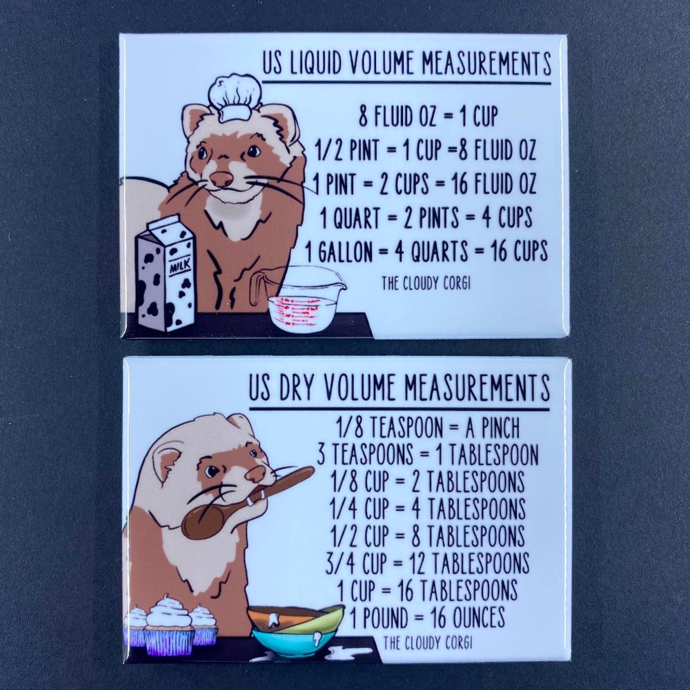 Ferret Measuring Chart Magnet Set Handmade Decor